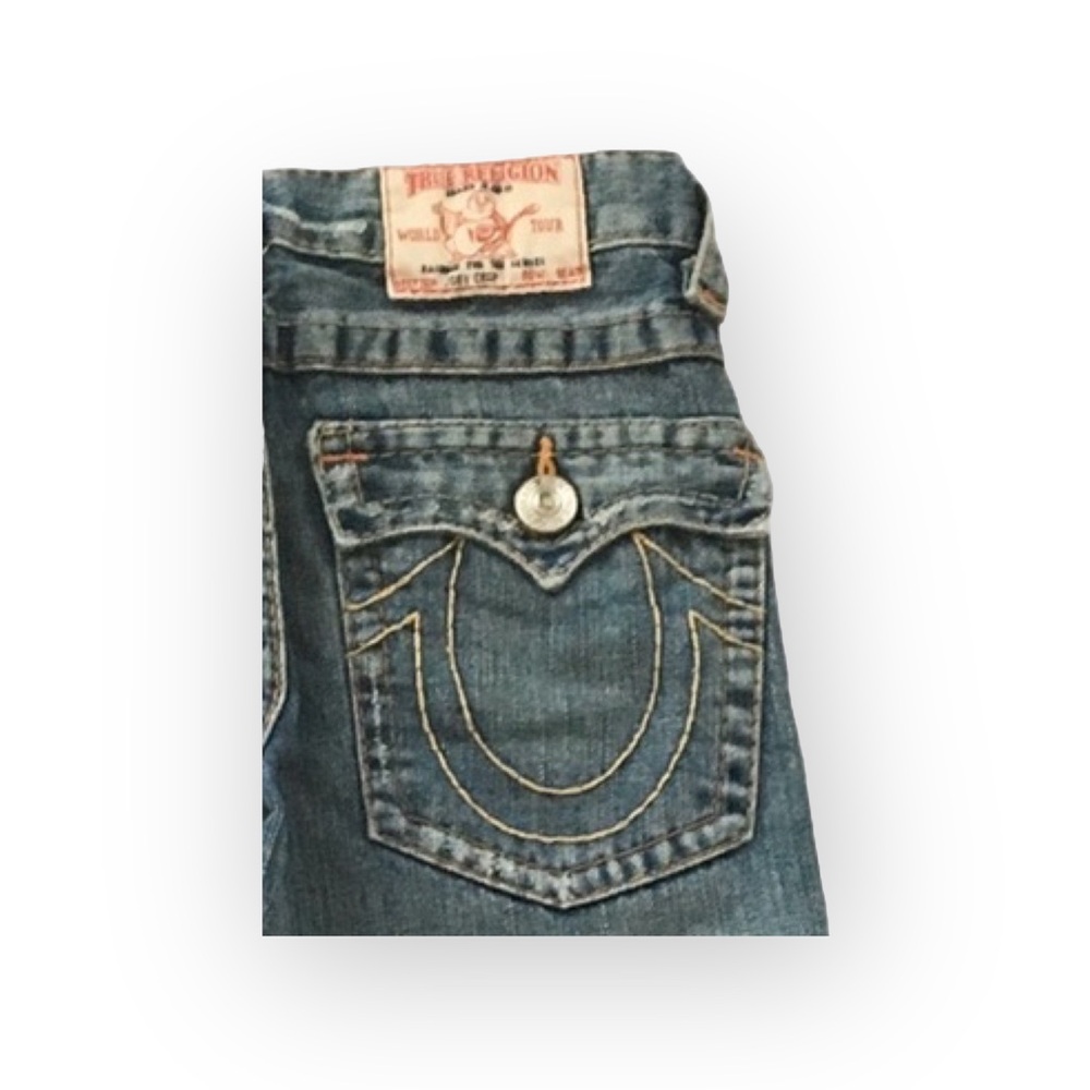 VHTF: new True Religion ʊ Joey Flower Patchwork Crop Denim Jeans ʊ Girls Size 12 - Picture 10 of 16